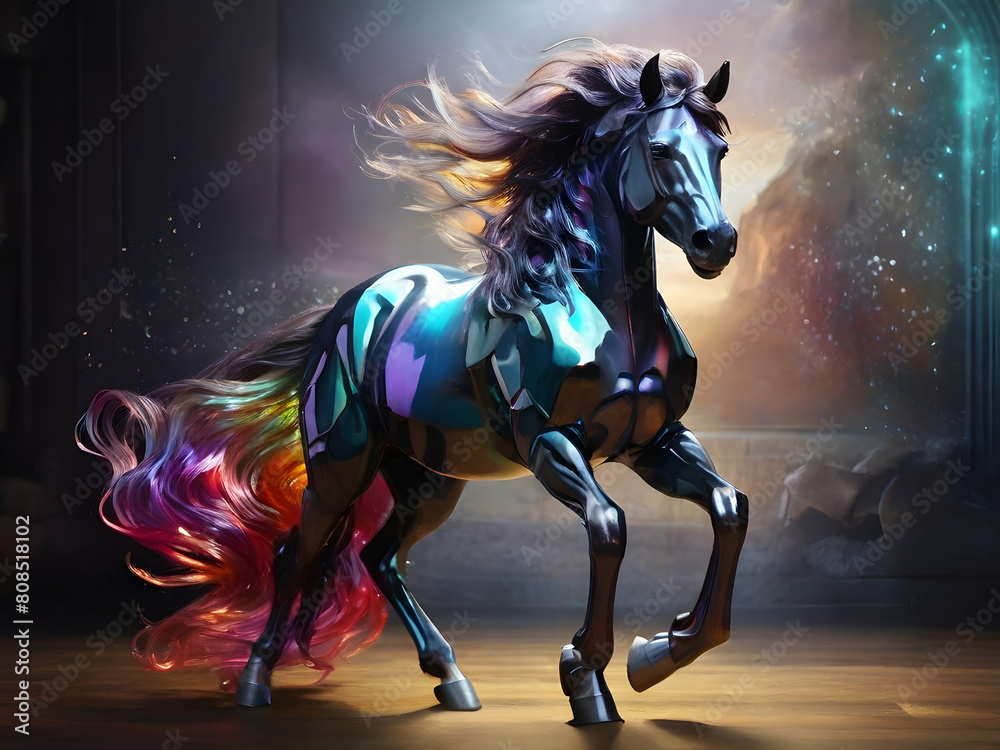 Φωτογραφία horse and rider on a horse gallop, horseback, race, horses,Ai generated