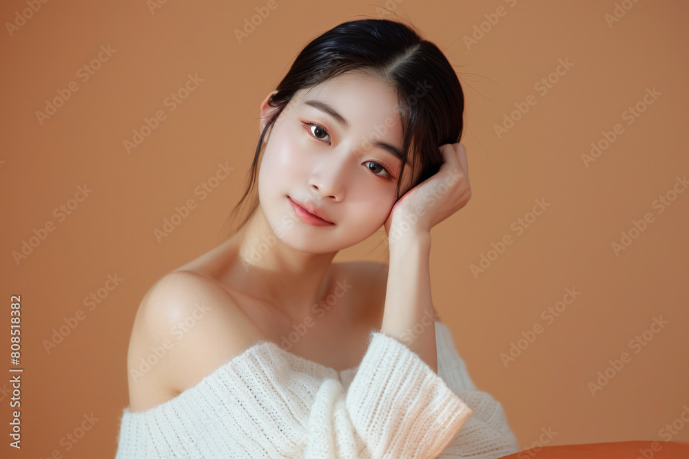 a woman in a white sweater posing for a picture a woman in a white sweater posing for a picture
