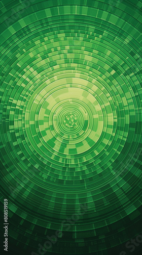 Vibrant abstract pattern with radial gradient in shades of green to forest green