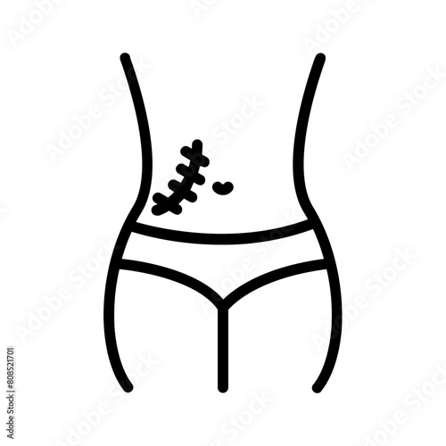 Vector black line icon for Scarring