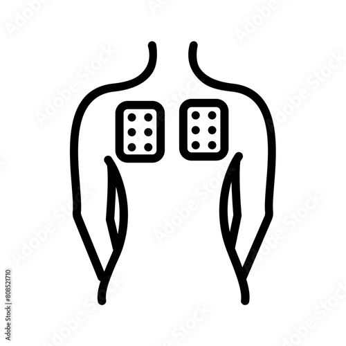 Vector black line icon for Transdermal