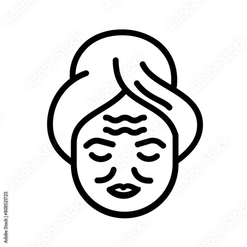 Vector black line icon for Anti aging
