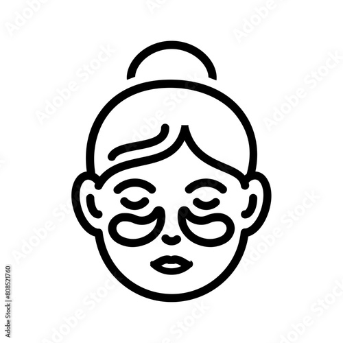 Vector black line icon for Gel patches
