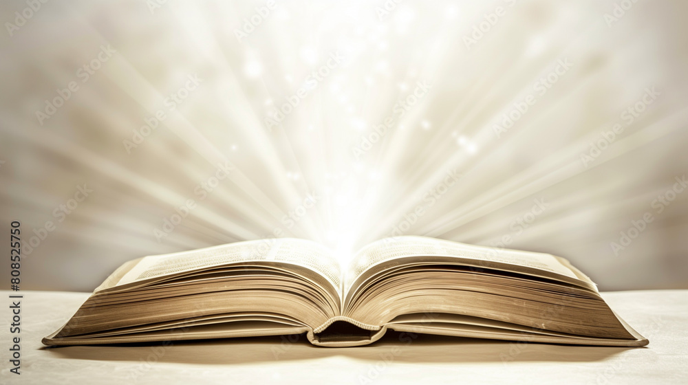 Fototapeta premium A book is open to a page with a white background