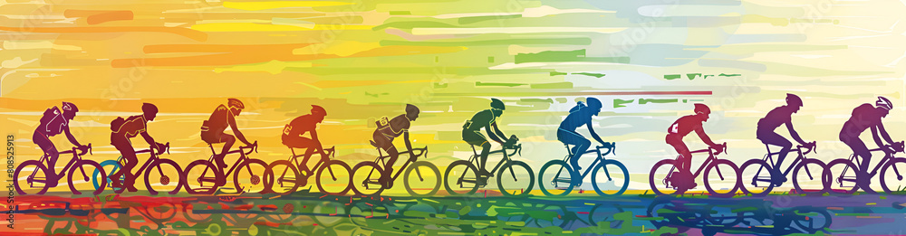 Obraz premium Gruppe Radrennfahrer, made by AI