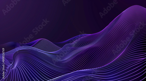 Deep Purple Minimal Wave Background  Elegant Vector Style.