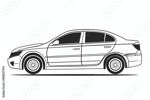Concept of  Sedan Line Art  Everyday Car Illustration for Coloring