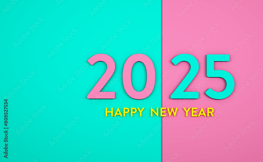 New Year 2025 Creative Design Concept - 3D Rendered Image New Year 2025 Creative Design Concept - 3D Rendered Image