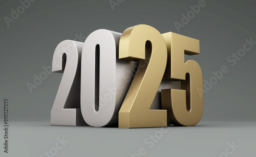 New Year 2025 Creative Design Concept - 3D Rendered Image	