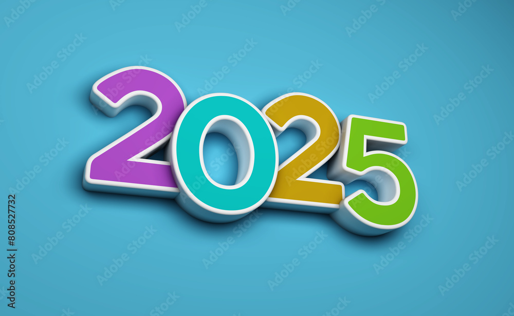 New Year 2025 Creative Design Concept - 3D Rendered Image New Year 2025 Creative Design Concept - 3D Rendered Image