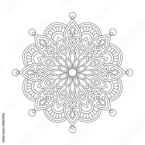 Facile design Mandala Coloring book page for kdp book interior
