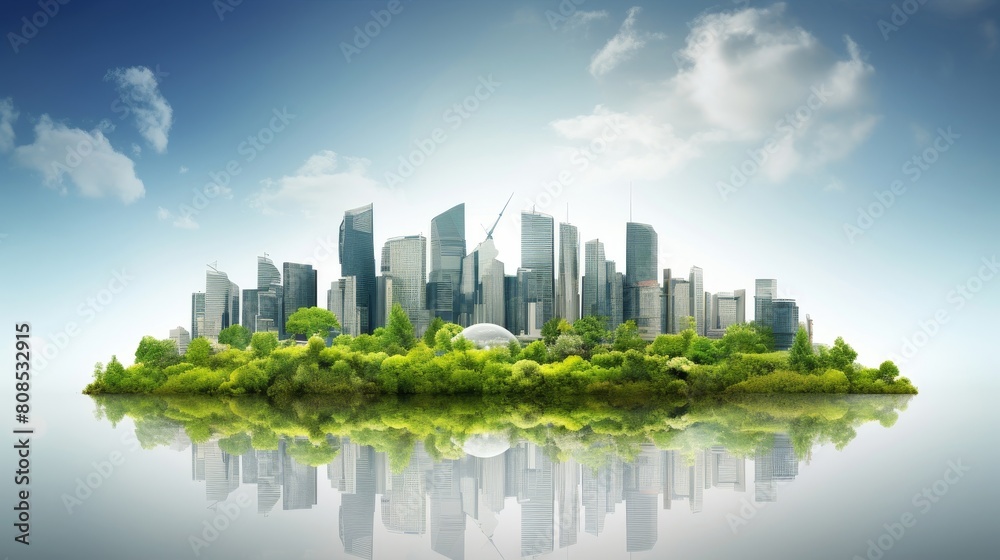 Fototapeta premium Green business solutions in urban development