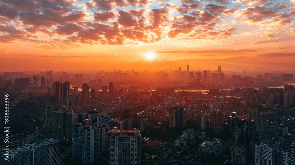 Obraz premium Aerial View Above Highway and Railroad Tracks at Night. On Long Island AI generated