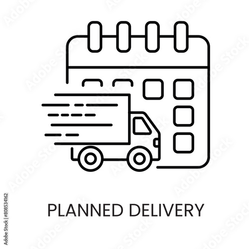 Planned Delivery line vector icon with editable stroke