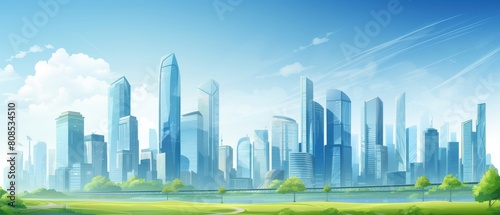 Modern cityscape with energy-efficient buildings