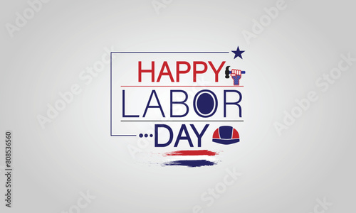 Happy Labor Day Text Design with USA Flag A Tribute to American Worker