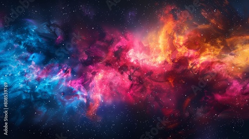 Space background with mathematical and physical formulas for science and education photo