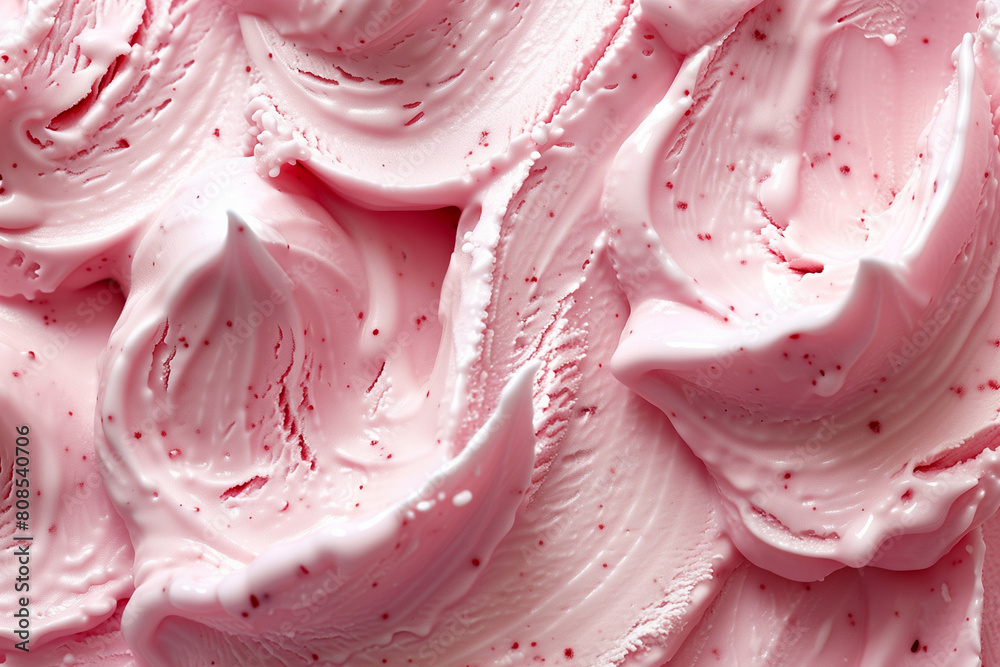 A pink ice cream scoop with a pink swirl. A pink ice cream scoop with a pink swirl.