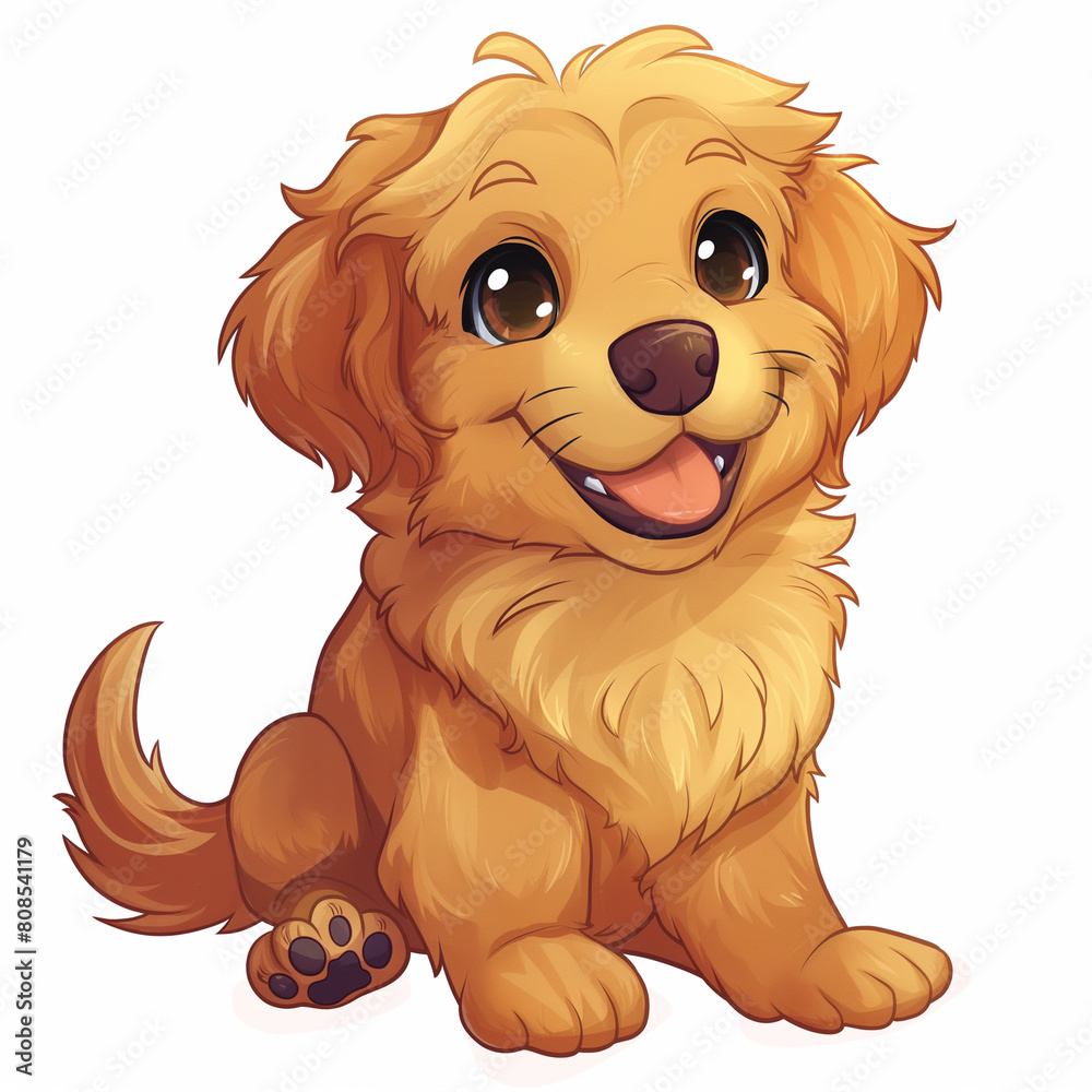 cartoon dog sitting on the ground with a big smile
