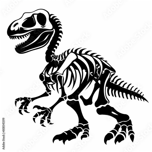 a black and white image of a skeleton dinosaur © Tasfia Ahmed