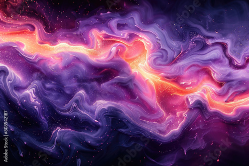 A digital art background featuring an abstract purple and pink nebula, evoking the cosmic beauty of space with swirling shapes and glowing stars. Created with Ai