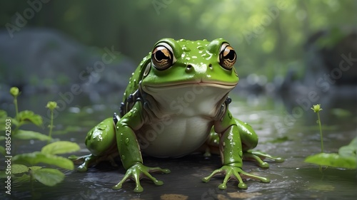 green frog produced by AI