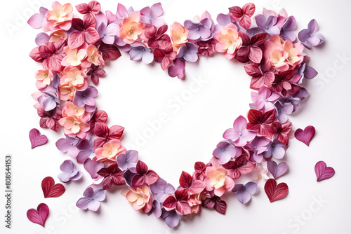 Valentine's day background with heart and flowers. Greeting card mockup