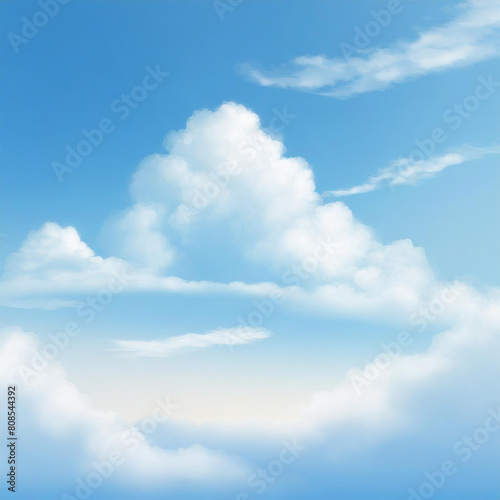 Realistic blue sky with clouds background