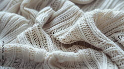 cozy knitted sweater texture in soft wool © AI Farm