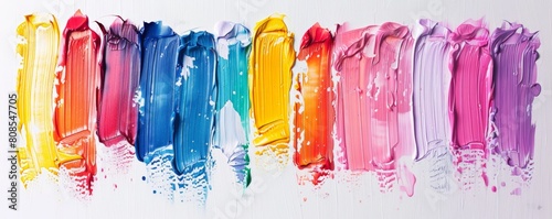 The image shows a variety of colors. The colors are arranged in a rainbow pattern. The colors are bright and vibrant. The image is created using oil paints.
