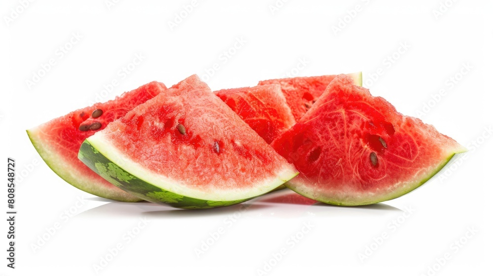 Sweet and Healthy Watermelon Chunks: Sliced Red Fruit for Dieting and Snacking