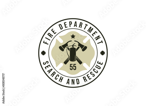 Fire department logos, modern and vintage style logo