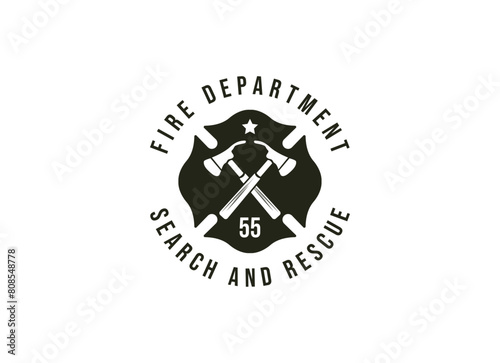 Fire department logos, modern and vintage style logo