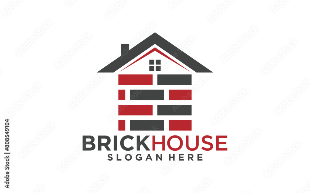 Brick house vector logo illustration design template Brick house vector logo illustration design template