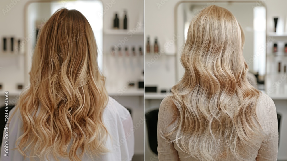 Tape In Extensions for Long, Trendy Hair. Professional Hairdresser Style with Glossy Highlights Tape In Extensions for Long, Trendy Hair. Professional Hairdresser Style with Glossy Highlights