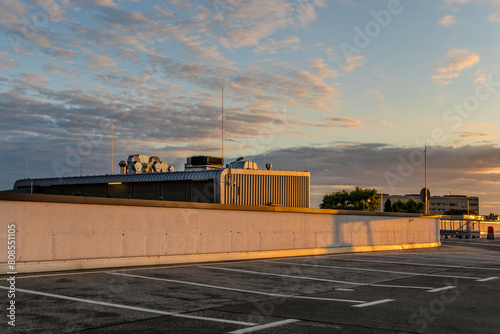 Empty rooftop parking in an urban space. © Mike Mareen