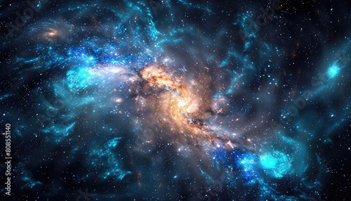 A galaxy with a purple and blue hue by AI generated image