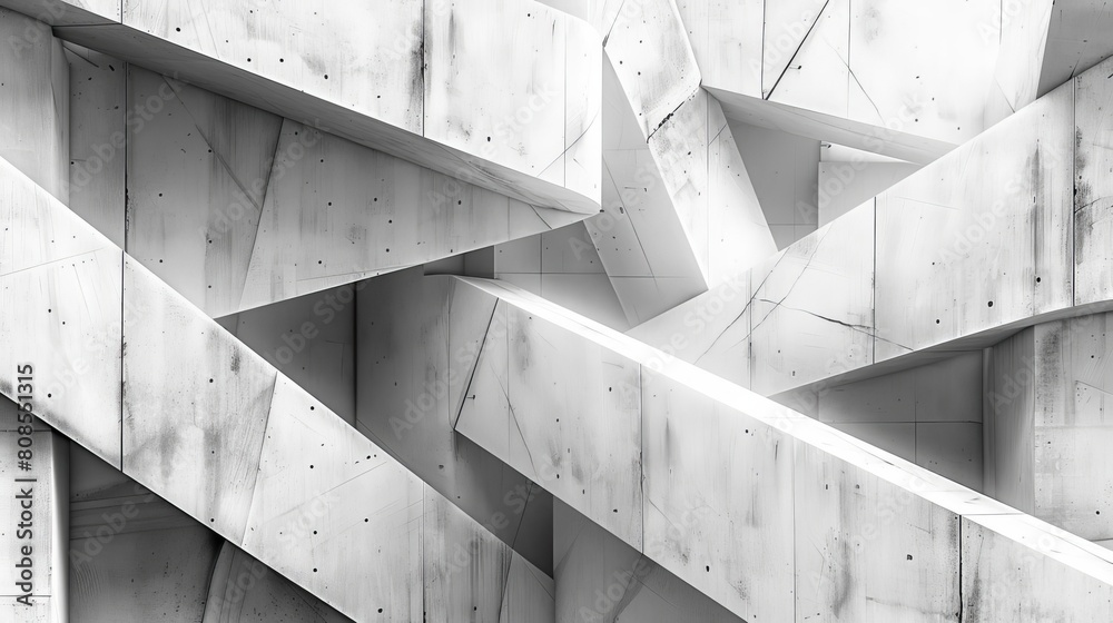 Abstract geometric shapes architecture background Modern concrete walls and beams