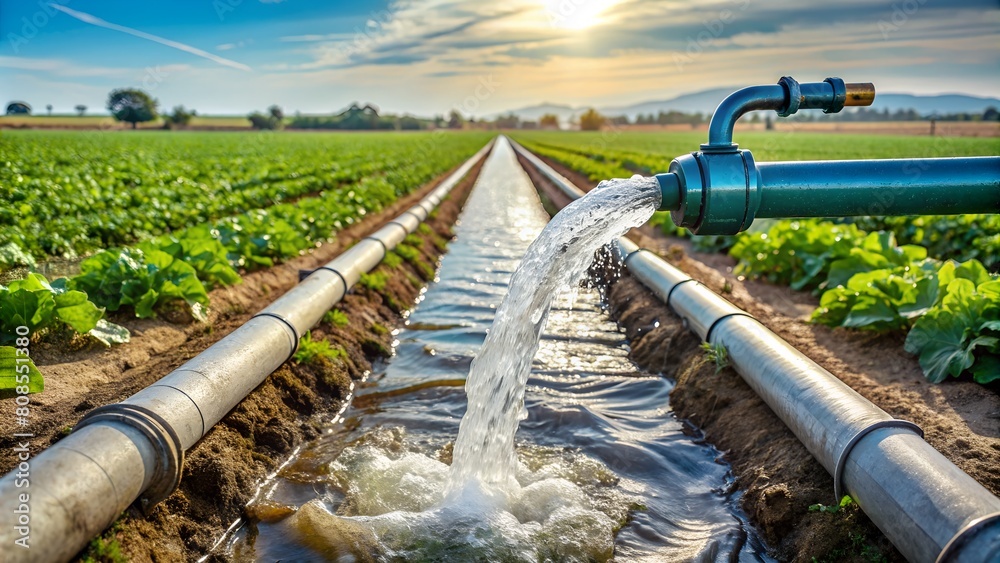 Underground Reservoir Supplies Clean Water to Subsurface Irrigation, Pioneering Sustainable Crop Watering Techniques. Underground Reservoir Supplies Clean Water to Subsurface Irrigation, Pioneering Sustainable Crop Watering Techniques.