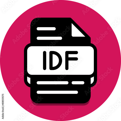 Idf file type database icon. document files and format extension symbol icons. with solid style