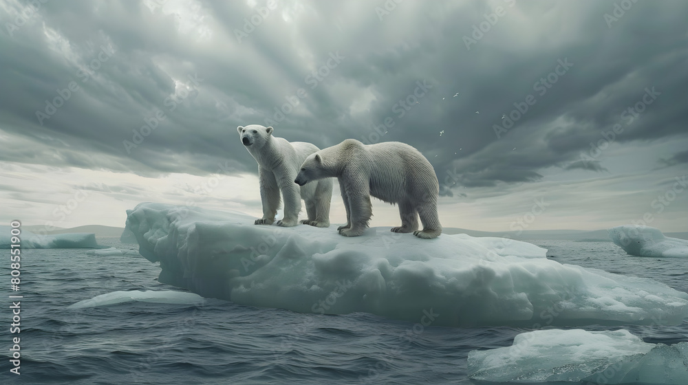 Reality of Climate Change: Last Stand of the Polar Bears Amid Melting Glaciers