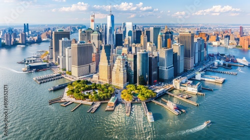 Aerial view of Lower Manhattan  photo