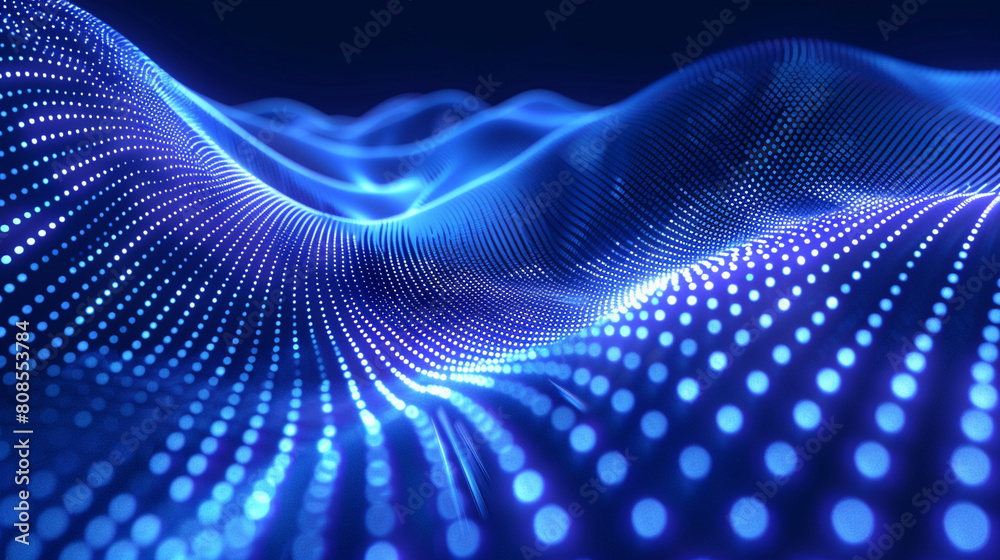Dive into a 3D abstract dark blue background with a dynamic dots pattern, representing the complexity of technology. A dimensional flow hints at big data and nanotechnology's vast influence. Dive into a 3D abstract dark blue background with a dynamic dots pattern, representing the complexity of technology. A dimensional flow hints at big data and nanotechnology's vast influence.