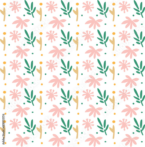 Cute minimal floral seamless pattern vector