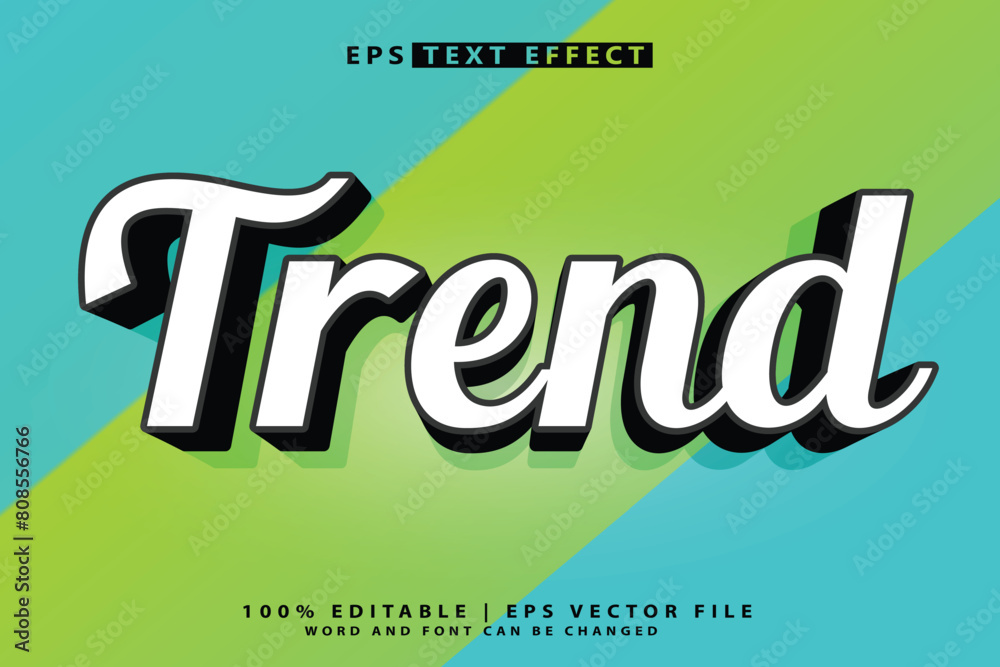 Trend 3d style editable text effect