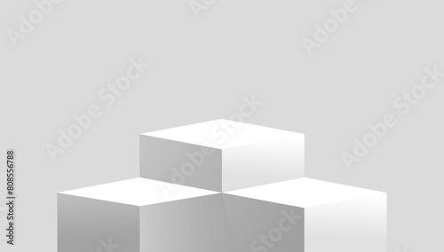 stairs block cube podium stage 3d Abstract minimal scene mockup products display, Stage showcase. Vector geometric form