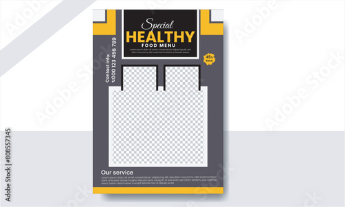 Fast food restaurant food banner template design with abstract background. business marketing flyer design. 