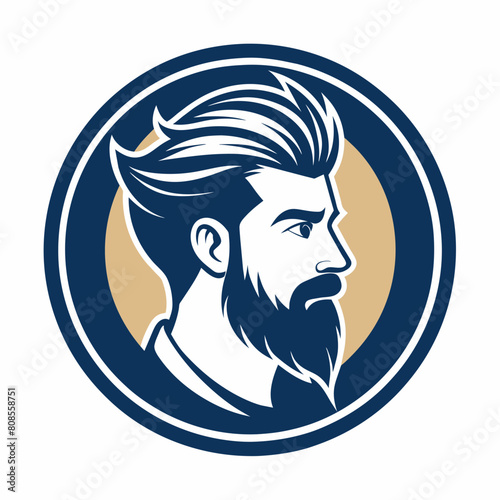 Man with hair vector illustration on white background, beauty salon silhouette, logo, icon, svg, letter, holiday t shirt, hand drawn trendy vector illustration, head of a man vector