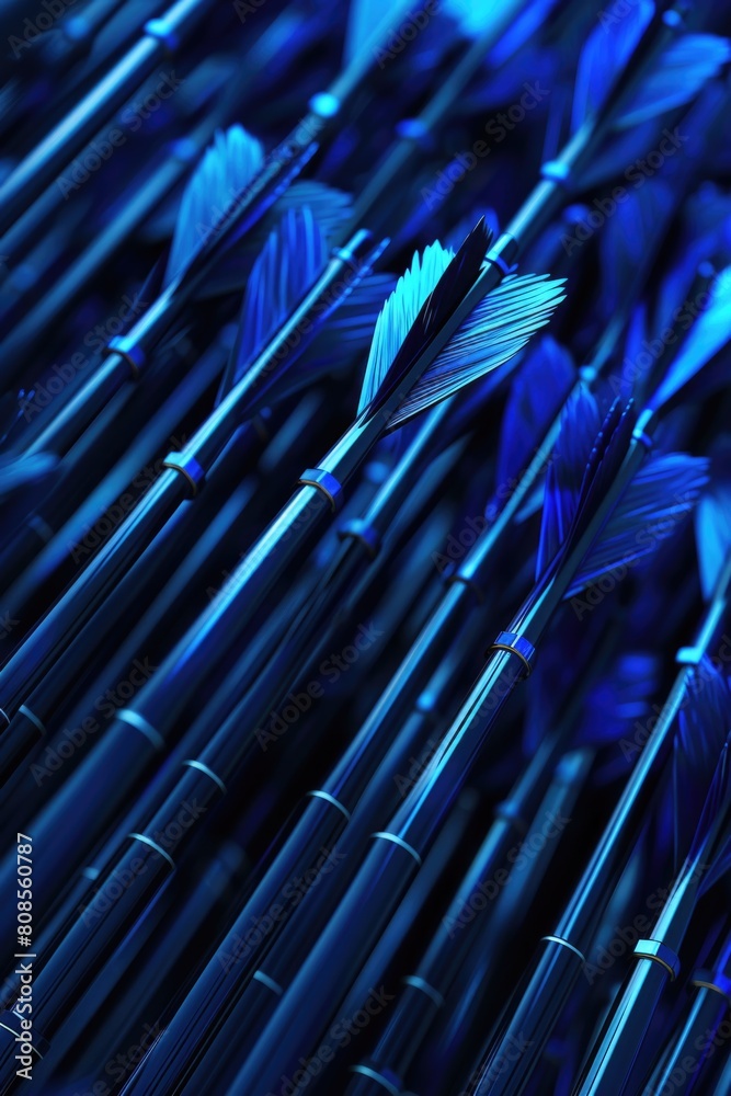 A blue image of arrows with a blue background. The arrows are all pointing in different directions. The image has a sense of chaos and confusion A blue image of arrows with a blue background. The arrows are all pointing in different directions. The image has a sense of chaos and confusion