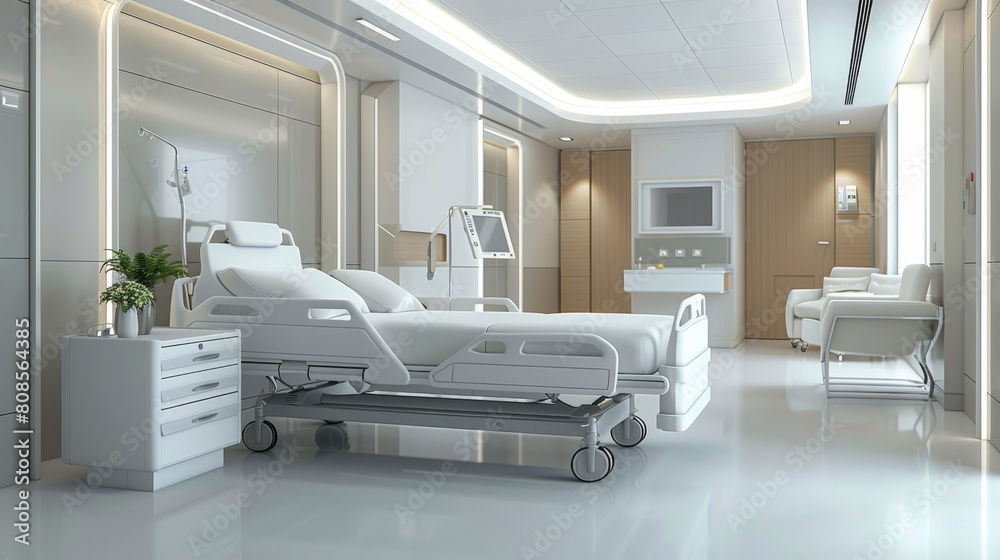 A hospital furniture. Generative AI.